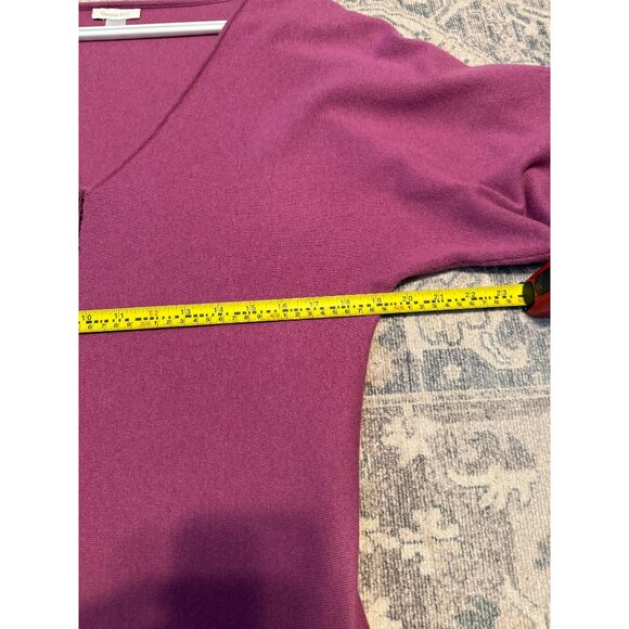 Garnet Hill Women's Wool Silk Blend Purple Sequins Sweater Medium Short Sleeves - Picture 7 of 8